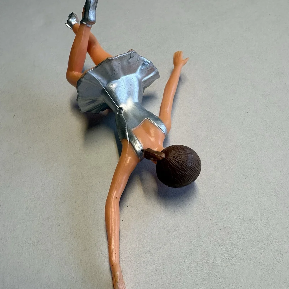 Vintage Wilton Ballerina Cake Topper Ballet Tutu Silver Made In Hong Kong